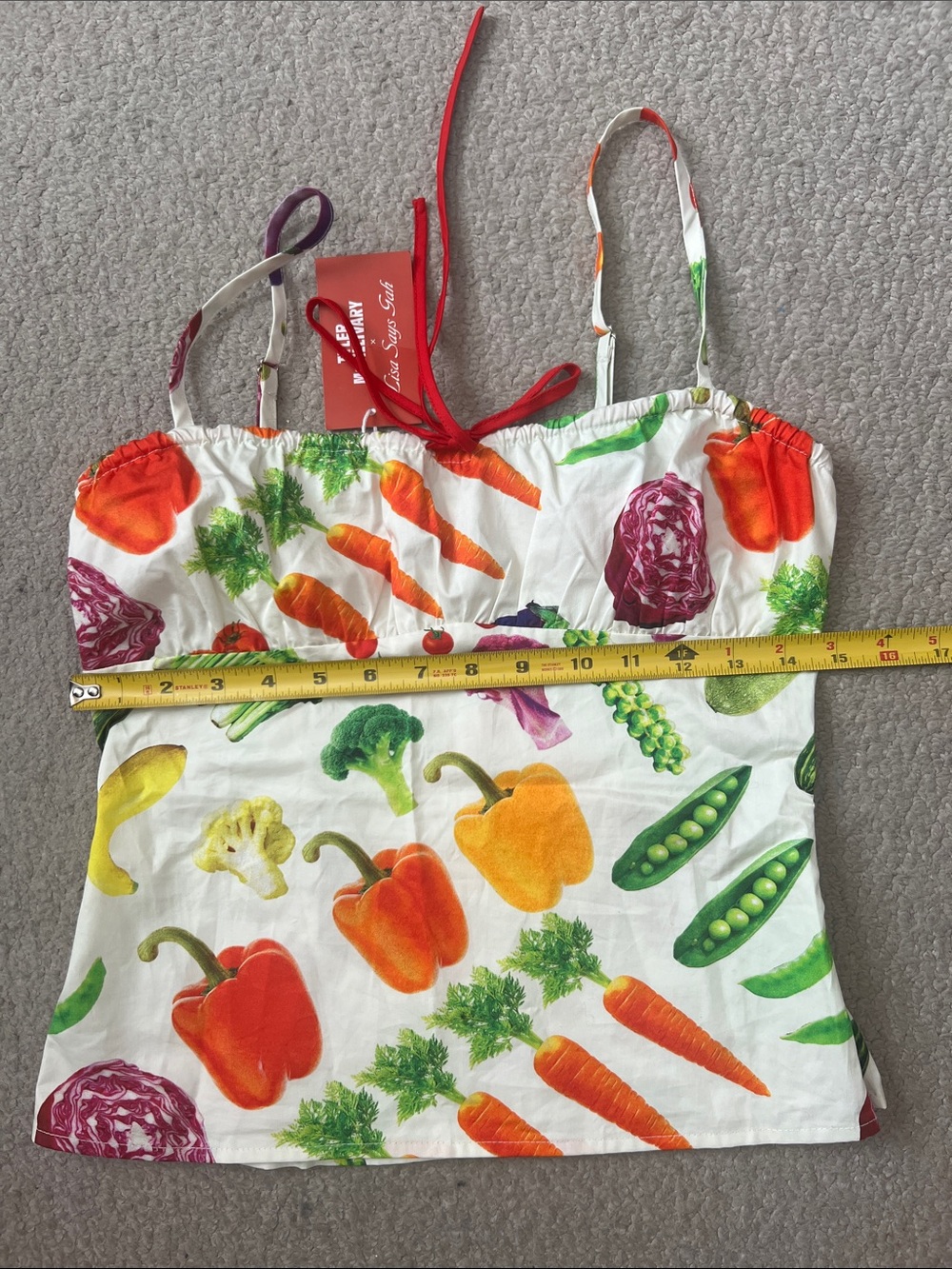Lisa Says Gah Tyler Mcgillivary Farmers Market Vegetables Print Skirt AND top sm - Picture 12 of 12